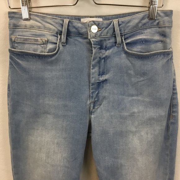 Frame Le One Skinny Jean Mid-Rise in Caspio Wash - Picture 3 of 15
